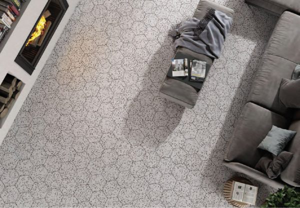 Grey and White Hex Floor Tiles - Floor Tiles - TileTalk - Chandigarh